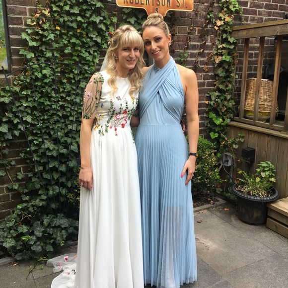 ASOS bridesmaid baby blue dress- halter + wrap - Picture 3 of 3